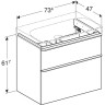 Тумба для комплекта GEBERIT SMYLE SQUARE 500,353.JR.1 75 см пекан